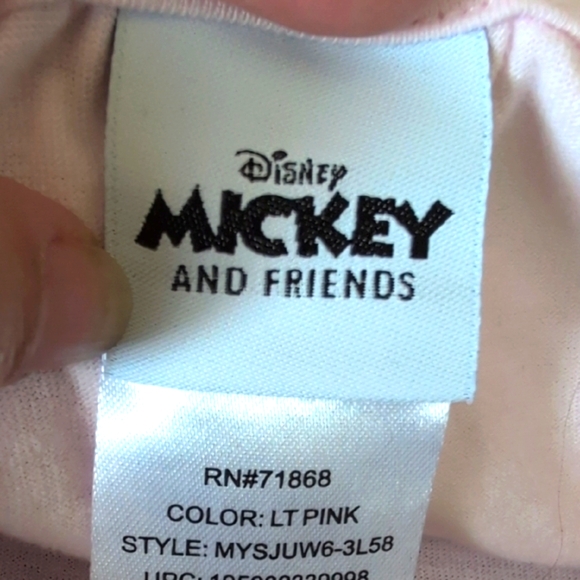 Disney Pink Mickey & Mini Mouse + Friends Graphic Shirt Crochet Flowers SZ M - Picture 12 of 16